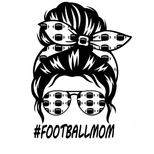 Messy Bun Football Mom SVG Cut File Messy Bun SVG