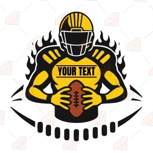 Football Player SVG Monogram Football SVG