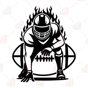 Football Player with Flames SVG Football SVG