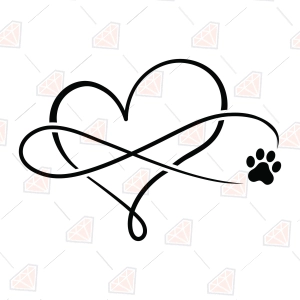 Forever Heart Paw Print SVG – Dog Lover Cut File