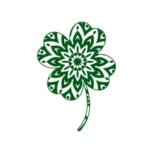 Four Leaf Clover Mandala SVG, Shamrock SVG Instant Download St Patrick's Day SVG