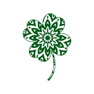 Four Leaf Clover Mandala SVG, Shamrock SVG Instant Download Shamrock SVG
