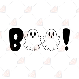 Free Boo SVG,  Boo! Lettering with Cute Ghosts Cut File