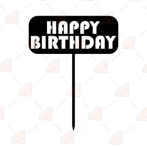 Free Happy Birthday Cake Topper SVG for Laser Cut