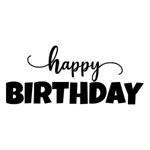 Free Happy Birthday Text SVG, Instant Download Free SVG