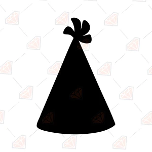 Free Basic Birthday Hat Silhouette SVG Cut Files, Clipart Svg