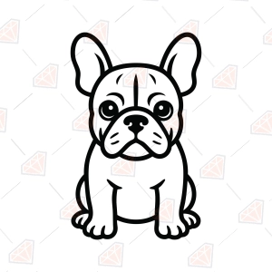 French Bulldog Outline SVG – Line Art Cut File