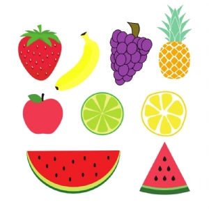 Fruits Svg Bundle & Clipart Files | Summer Fruits Svg Fruits and Vegetables SVG
