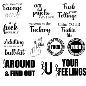 Fuck SVG Bundle, Funny Adult Quotes SVG for Shirts Funny SVG