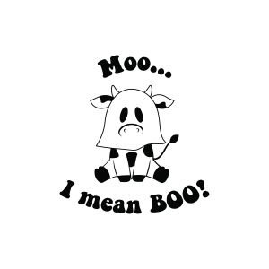 Moo I Mean Boo SVG, Halloween Ghost Cow SVG Ghost SVG