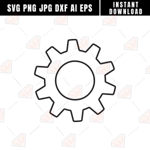 Gear Outline SVG, Cog Icon SVG Svg