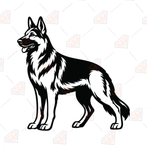German Shepherd Dog SVG – Standing German Dog Cut File