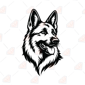 German Shepherd Face SVG