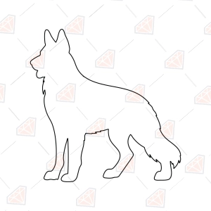 German Shepherd Outline SVG – Shepherd Line Art Cut File