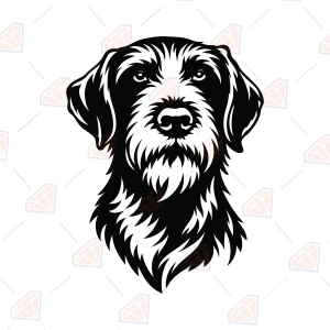 German Wirehaired Pointer SVG – Wirehair Dog Face Cut File