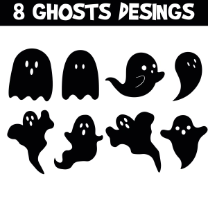 Ghost Bundle SVG, Halloween Ghost Silhouette Vector Files Halloween SVG
