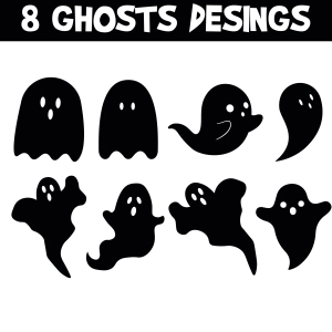 Ghost Bundle SVG, Halloween Ghost Silhouette Vector Files Ghost SVG