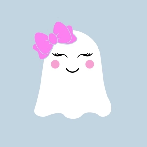 Ghost with Bow SVG Bow SVG