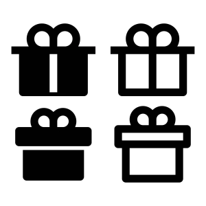 Gift Box SVG Bundle, Gift Box Clipart Black and White Icon SVG