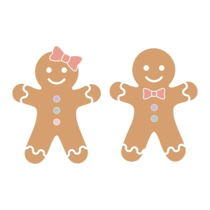 Gingerbread Girl and Boy SVG Svg