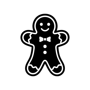Gingerbread Man Silhouette SVG, Simple Christmas Cookie Cut File Svg