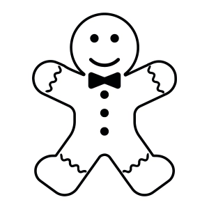 Gingerbread Outline SVG, PNG, Printable PDF Christmas SVG