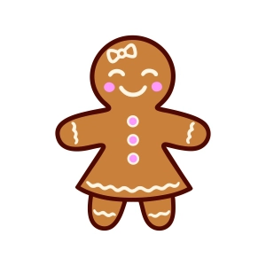 Gingerbread Woman SVG, Christmas Cookie Cut File Svg