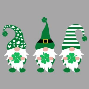 Gnome Holding Shamrock SVG Cut File, Lucky SVG Shamrock SVG