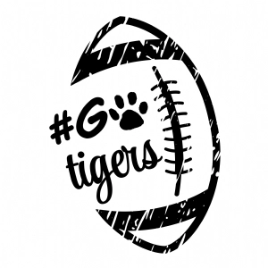 Go Tigers with Ball SVG Cut File, Instant Download Football SVG