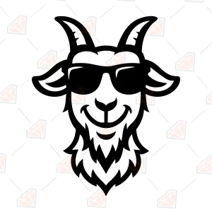 Goat with Sunglasses SVG, Goat Clipart Farm Animals SVG