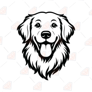 Golden Retriever Face SVG – Golden Face Outline