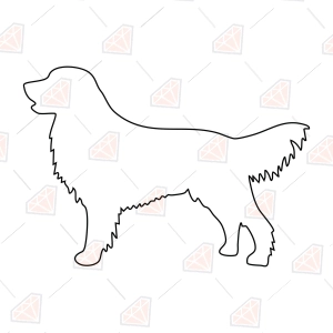 Golden Retriever Outline SVG – Dog Line Art Cut File