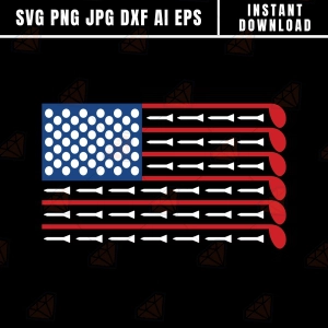 Golf American Flag SVG Svg