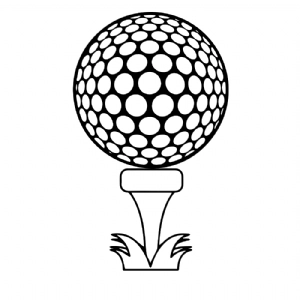 Golf Ball with Tee SVG Vector File, Golf Tee Clipart Golf SVG