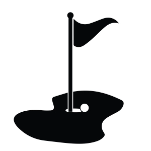 Golf Flag and Hole Silhouette SVG, Instant Download Golf SVG