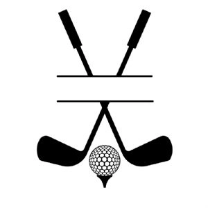 Golf Monogram SVG Cut File, Instant Download Golf SVG