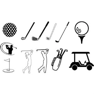 Golfer Bundle SVG Cut File, Instant Download Golf SVG