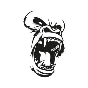 Gorilla Head SVG, Gorilla Face SVG Cut File Wild & Jungle Animals SVG