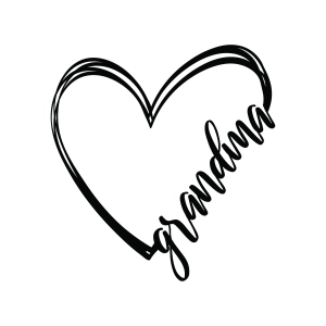 Grandma Doodle Heart SVG, Grandmother SVG Grandma SVG