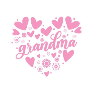Grandma Heart SVG Cut File, Digital Download Mother's Day SVG
