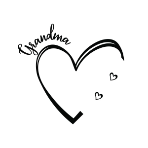 Grandma Heart with Names SVG, Grandma Monogram SVG Mother's Day SVG