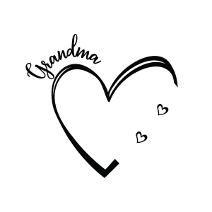 Grandma Heart with Names SVG, Grandma Monogram SVG Grandma SVG
