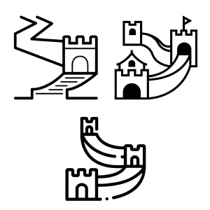 Great Wall of China SVG, PNG and JPG Cut File Building And Landmarks