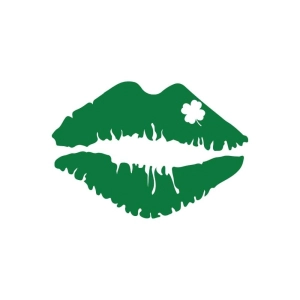 Green Lips with Shamrock SVG, Shamrock Lips SVG St Patrick's Day SVG