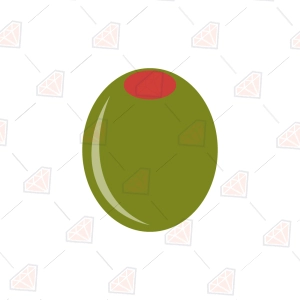 Green Olive SVG, Olive with Pimento Clipart