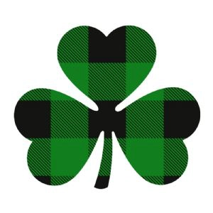 Green Buffalo Plaid Shamrock SVG, Instant Download Shamrock SVG