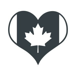 Canada Heart Flag SVG Black and White Flag SVG