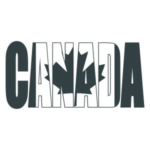 Grey Canada Text Covered with Flag SVG, Canada Flag SVG Flag SVG