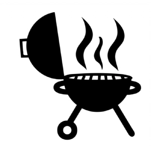 Grill SVG Clipart Black and White, Barbeque Grill SVG Vector Objects