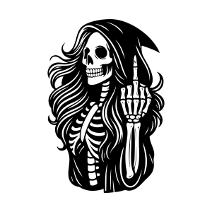 Grim Reaper with Middle Finger SVG, Funny Halloween SVG Halloween SVG